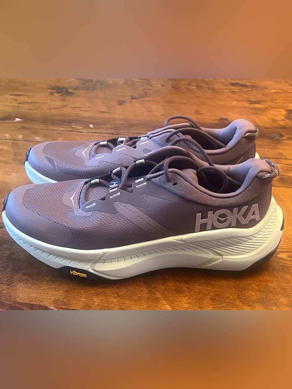 Hoka Women's Purple Lace-Up Running Shoes with White Midsole